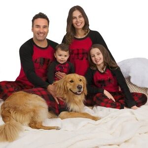 Family Matching Red and Black Plaid Pajamas